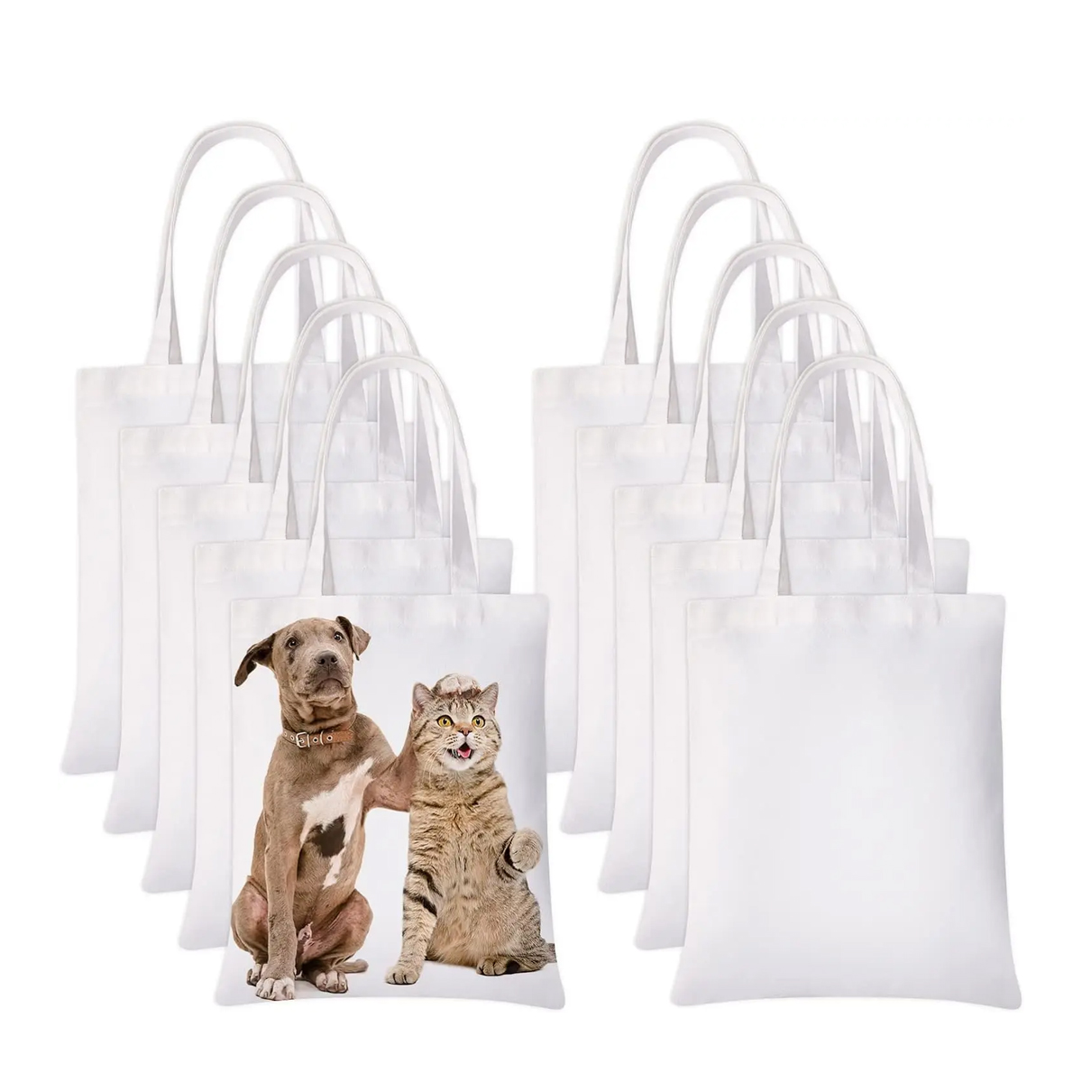 Tote Bag Sublimation - 6 bolsas de lona blancas, bolsa