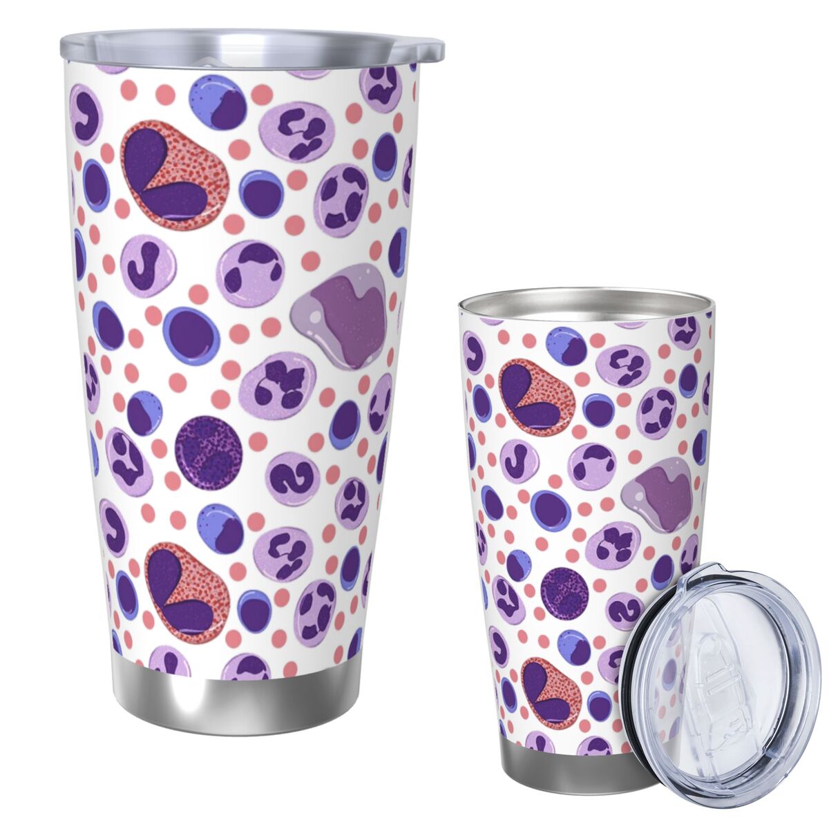 Tumbler 20Oz White - Vaso grande de acero inoxidable con