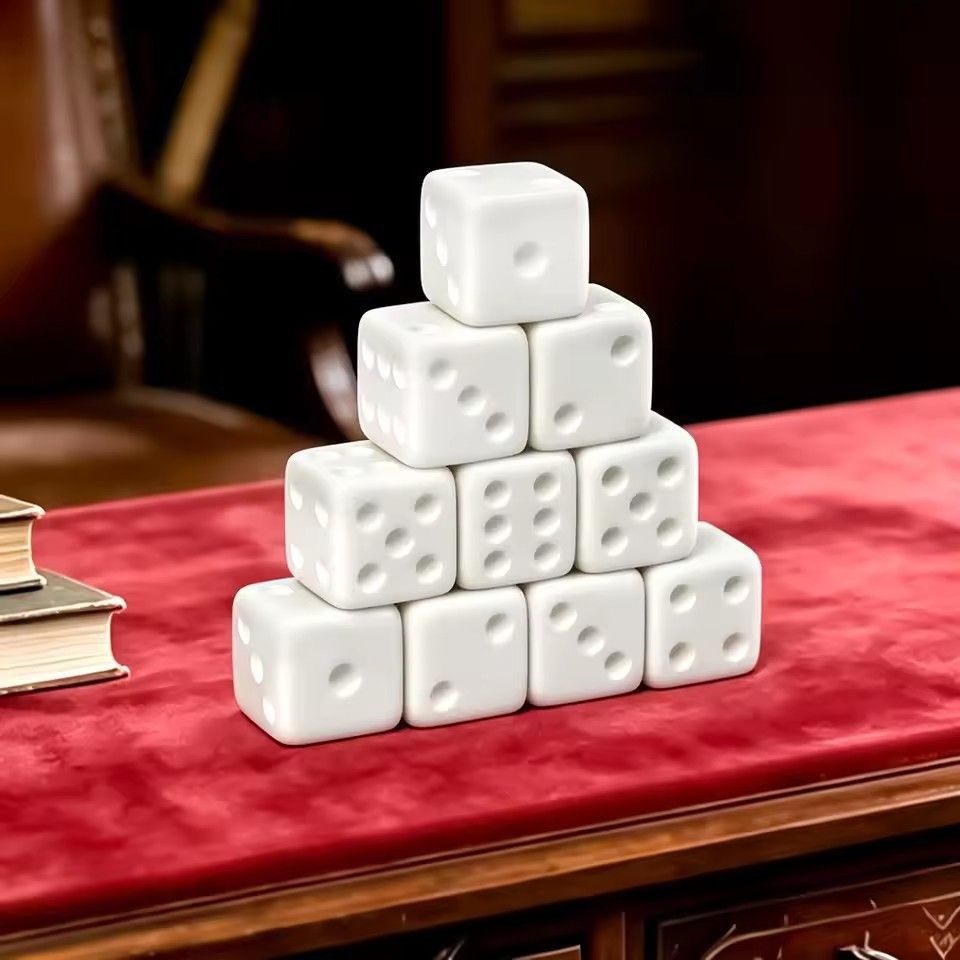 Puzzle Blank White - Juego de 10 dados blancos en