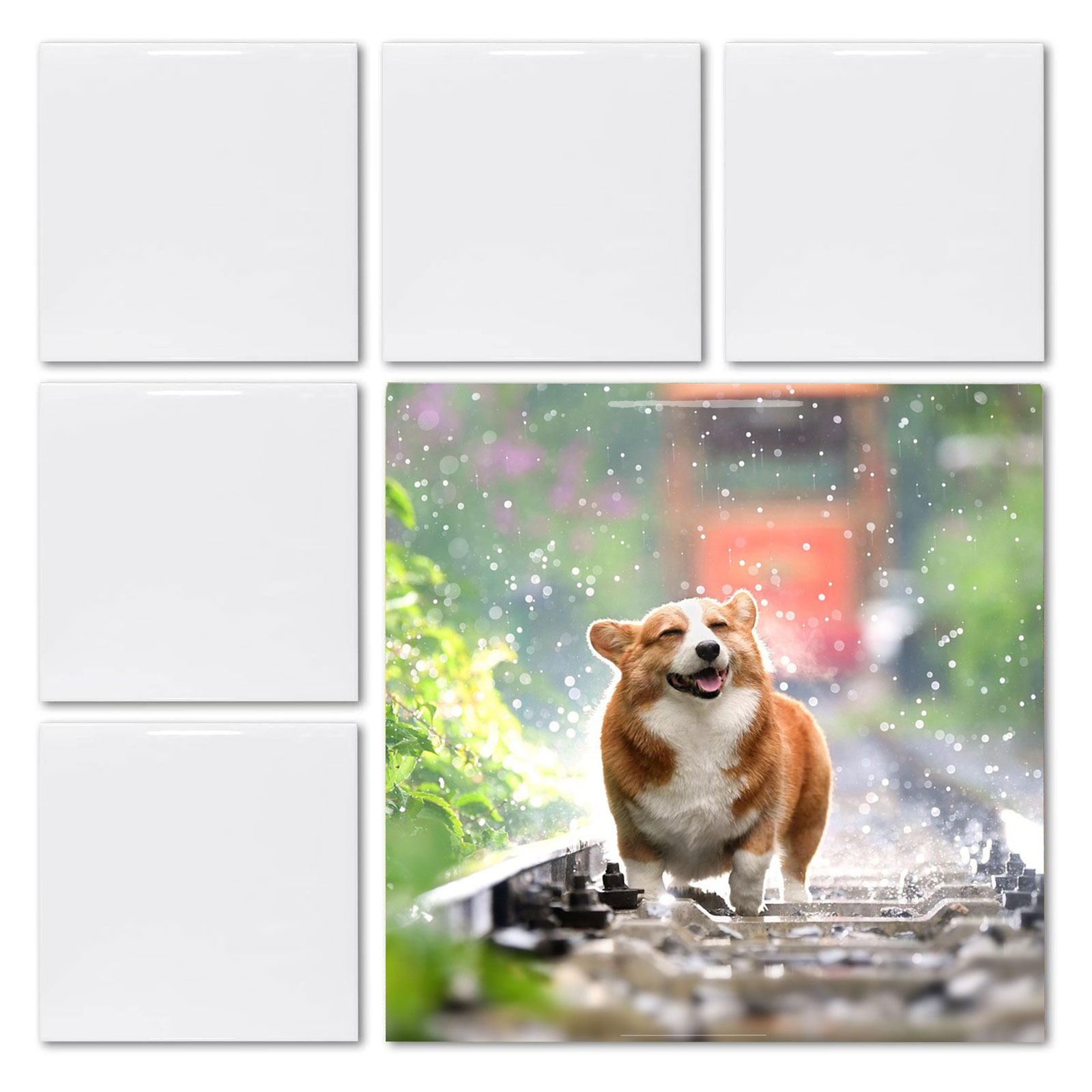 Ceramic Tile Blank - 20 Piezas de Baldosas Cuadradas Blancas