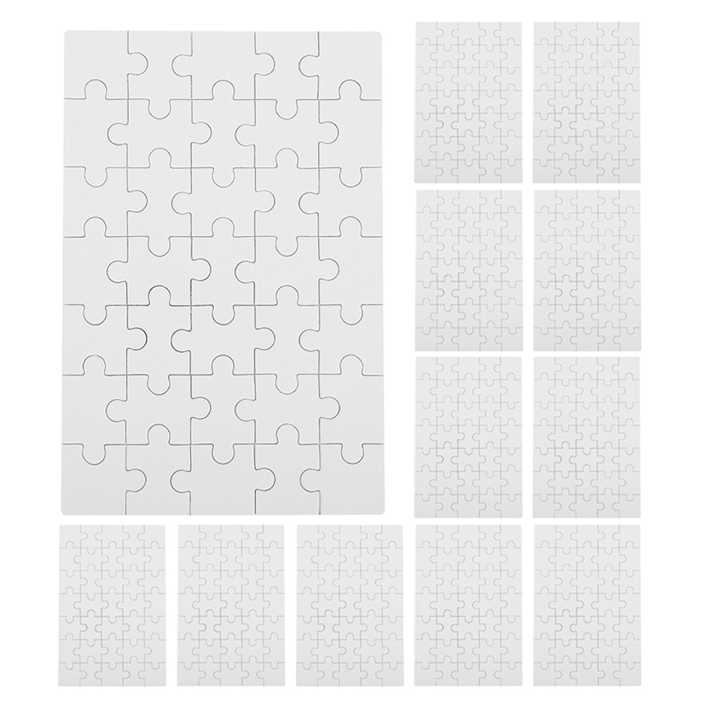 Puzzle Blank White - 12 Piezas de Rompecabezas Blancas para