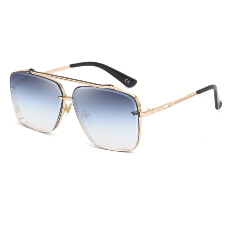 Metal Photo Panel - Gafas de sol poligonales con montura