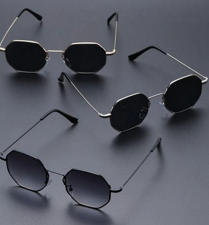 Metal Photo Panel - Gafas de sol cuadradas pequeñas y