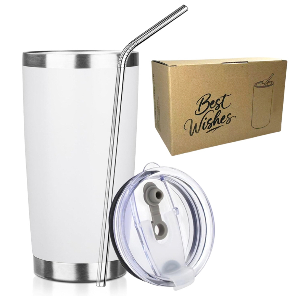 Tumbler 20Oz White - Vaso Térmico de 20oz con Tapa