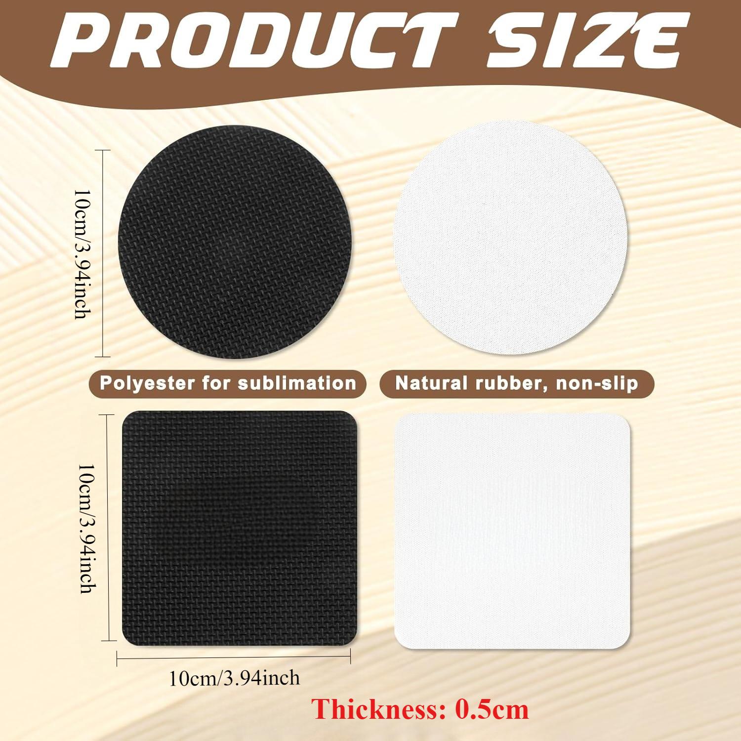 Juego de 10 posavasos en blanc - Coaster Sublimation Blank reseña y precio