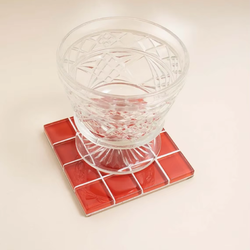 Juego de 3 Posavasos de Vidrio - Ceramic Tile Blank reseña y precio