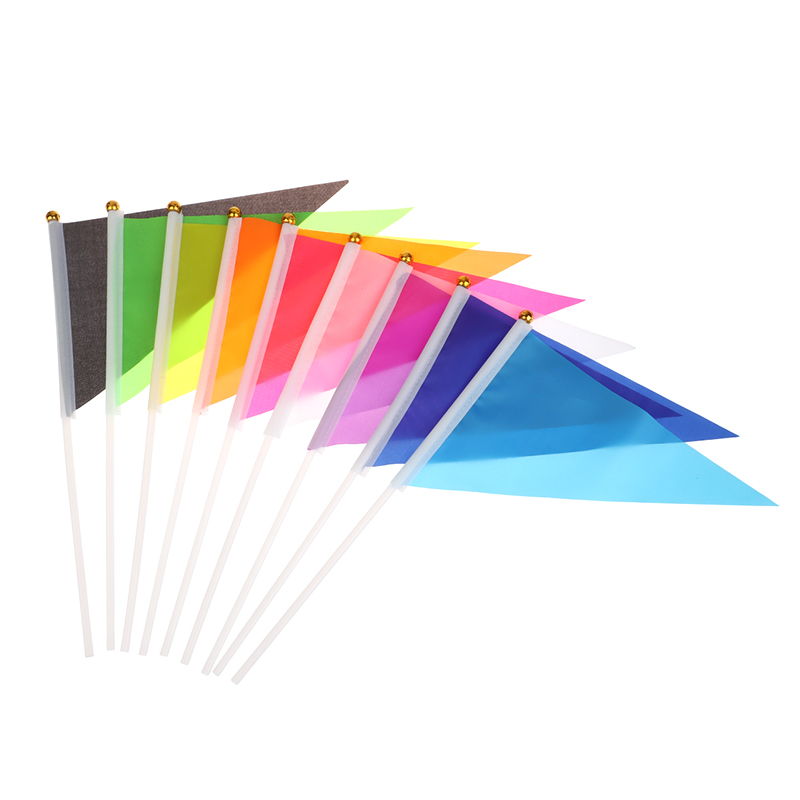 10Pcs Colorful Triangular Flag - Yard Sign Blank reseña y precio